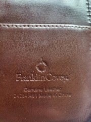 Franklin Covey 7-Ring Classic Zip Planner Office Binder Vintage Brown Leather