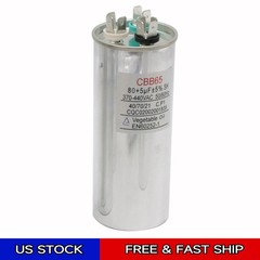 80+5 uF Capacitor Round Dual Run 80 + 5 uf mfd 370/440 Volts for HVAC Motors