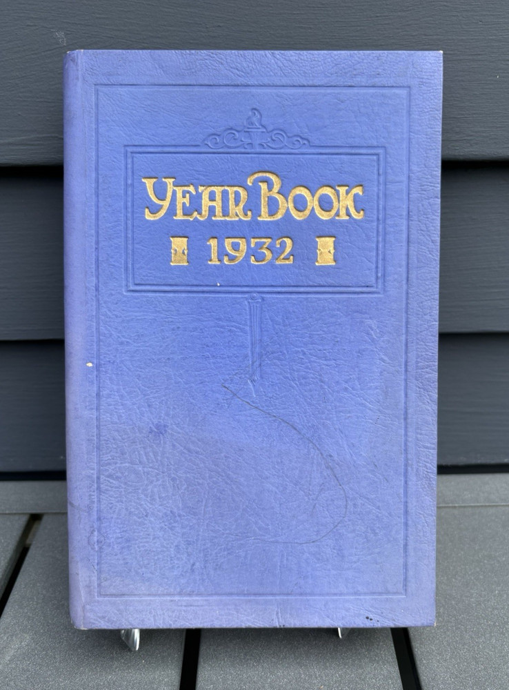 Vintage desktop staionery junk journal diary day book memo Year Book 1932 blank