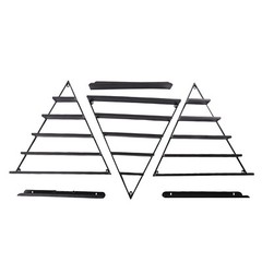 Black 5 Tiers Wall-Mount Metal Nail Polish Display Racks Floating Perfume Racks