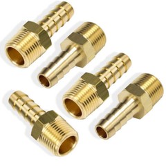 5pcs 3/8″ HOSE BARB X 3/8″ MALE NPT Brass Gas Fuel Water Air Fitting Universal