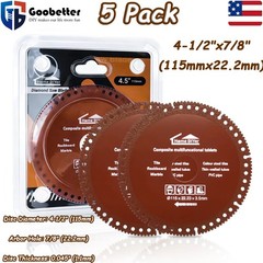 (5) 4-1/2″ Diamond Cut-Off Wheel Metal Cutting Disc for Angle Grinder 7/8″ Arbor