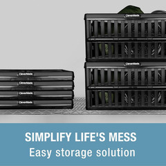 Heavy Duty 60L Collapsible Storage Crate – Stackable Organizer for Car & Garage