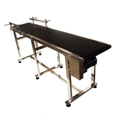 82.6×15.7in PVC Belt Industrial Conveyor w/ Double Guardrails 110V Speed Adjust