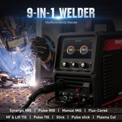 5-in-1 Plasma Cutter Welder Combo, MIG/TIG/Stick/CUT, Multi-Process Machine