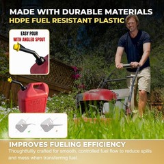 Gas Can Spout Replacement for Old Style Blitz Containers-2 Nozzles, Caps & Rings