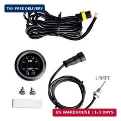Universal 52mm Water Temperature Gauge with Alarm and 1/8 Npt Sensor Car Digi…