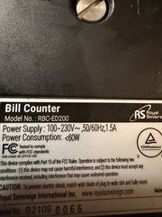 Royal Sovereign, Money Counter, RBC- ED 200, Detects Counterfeit Bills