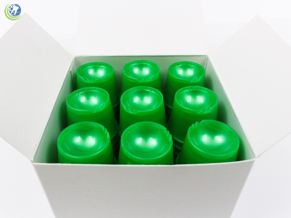DENTAL DISPOSABLE PLASTIC DAPPEN DISH FOR ACRYLIC PROPHY 100 PCS GREEN