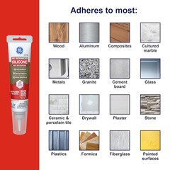 GE Advanced Silicone 2 Kitchen and Bath, Tub and Tile 2.8oz Clear Silicone Caulk