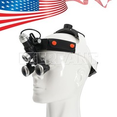 Dental 3.5X Binocular Loupe Headband Magnifier/5/10W LED Headband Headlight Lamp