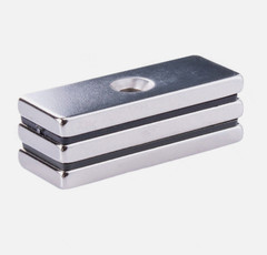 Super Strong Rectangle NdFeB Magnets Rare Earth With Countersunk Ring Hole DIY