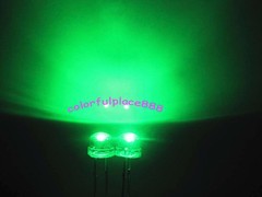 100pcs, 5mm Green Straw Hat LED 15000MCD Wide Angle Water Clear Leds Light New