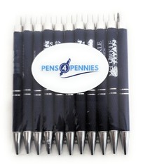 10 Misprint Metal Soft Touch Cross-Grip Retractable Click Pens NAVY BLUE PEN LOT