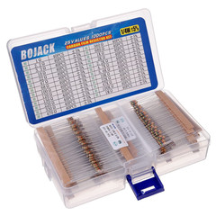 1000 Pcs 25 Values Resistor Kit 1 Ohm-1M Ohm with 5% 1/4W Carbon Film Resistors