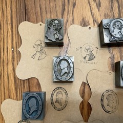 Vintage Presidential Printers Block Press Metal/wood Lot “6”