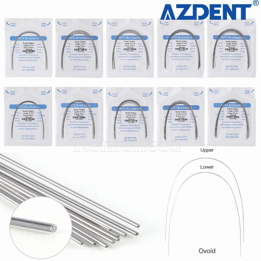 10pcs/kit AZDENT Dental Orthodontic Super Elastic Niti Arch Wire Oval Form