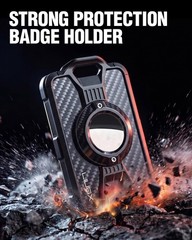 LIUGX Badge Holder for Airtag, with 13 cm (W) x 18 (L) x 0.1 (H), Black