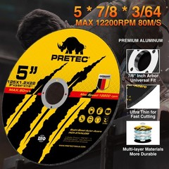 5″ Metal Cutting Wheels – 50+5 Pack Thin Discs for Angle Grinder, Fast Cut 125mm