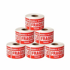 10000 Fragile Stickers 2×3 Handle with Care Thank You Mail Labels 500/Roll