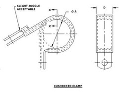 MS21333-69,NASM21333-69 Cushioned Metal Clamp Loop (Select Qty:5,10,25,50,100)