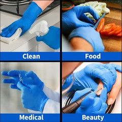 Supmedic Nitrile+ Disposable Gloves, 5 Mil X-Large, (Blue) X-large