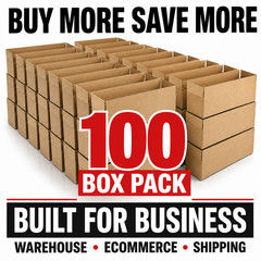 30 x 6 x 6 Kraft Corrugated Shipping Boxes 100 Pack Extra Long Boxes