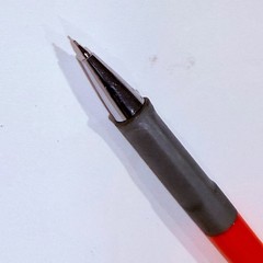 Vintage Mechanical Pencil Red Plastic Chrome Clip Fine Point Drafting