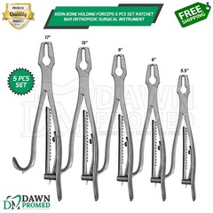 Kern Bone Holding Forceps 5 Pcs Set Ratchet Bar Orthopedic Instrument German Gr