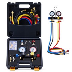OMT 4 Way AC Gauge Set Professional A/C Manifold Gauge Kit for R410a R22 R134a