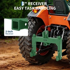 3 Point Quick Hitch Attachment & 2″ Receiver for Category 1 Tractors, 3000 lbs