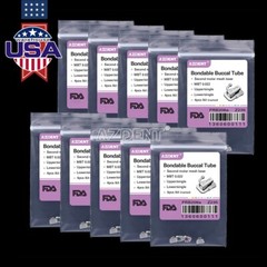 200X AZDENT Dental Orthodontic Buccal Tubes 2nd Molar Non-Conv Bondable MBT.022