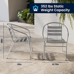 Flash Furniture Lila Commercial Aluminum Indoor-Outdoor Restaurant Stack Chair w