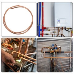 Copper Tube 3/16″ OD x 3Ft 1/64″ T Refrigeration Pipe Seamless Hollow Metal Soft