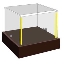 Dark Walnut Clear Acrylic Locking LED Display Case 14.75″ x 14.75″ x 13.75″