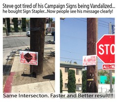 Sign-Stapler Tool For Putting Up Marketing Yard/Bandit Signs High Out of Reach!