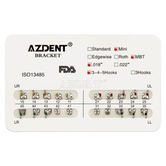AZDENT Dental Orthodontic Arch Wires/Brackets Braces Mini Roth/MBT 022 Hooks 345