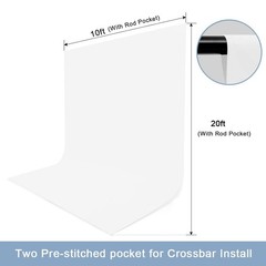 10X20ft White Photo Backdrops for Photography, LCUIRC Two Rod Pocket Backdrop…
