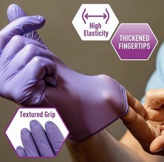 MED PRIDE Blue Nitrile Exam Gloves Medical Disposable Powder & Latex-Free 200ct
