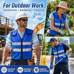Cooling Vest with 20 Reusable Ice Packs – Adjustable Size for Outdoor Activities