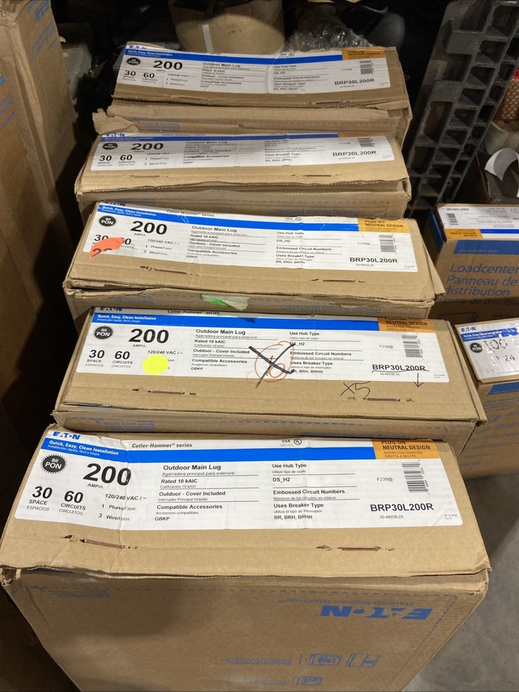 Eaton BRP30L200R 200A 60 Circuit Outdoor Main Lug Loadcenter 200A 30SP 60C 1PH