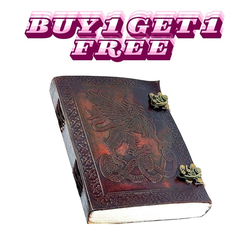 VintageLeather Notebook5x7–Handmade DiaryJournal,Sketchbook,200Pages |B1 G1 Free