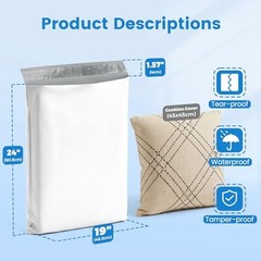 E-Commerce Poly Mailers 19×24 500Pcs White