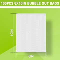 High-PQ Bubble Pouches Wrap, Clear Not Self-Seal 100PCS-6x10Inches,
