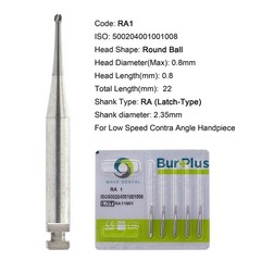 WAVE Dental Round Burs Latch Carbide Bur Slow Speed RA 1 2 3 4 5 6 7 8 2.35mm
