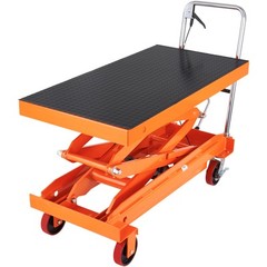 VEVOR Hydraulic Lift Table Cart 1760 lbs Manual Double Scissor Lift Table 59″