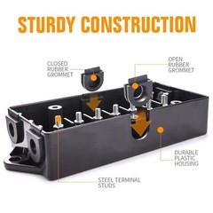 Trailer Junction Box 7 Way ABS Terminal Connector Distribution Block For Power