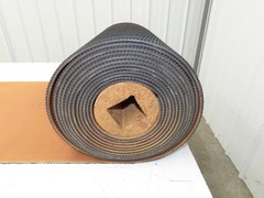 20″W x 25′ Rough Grip Top Rubber Conveyor Belt 2-Ply Black 25′ Length 1/4″Thick