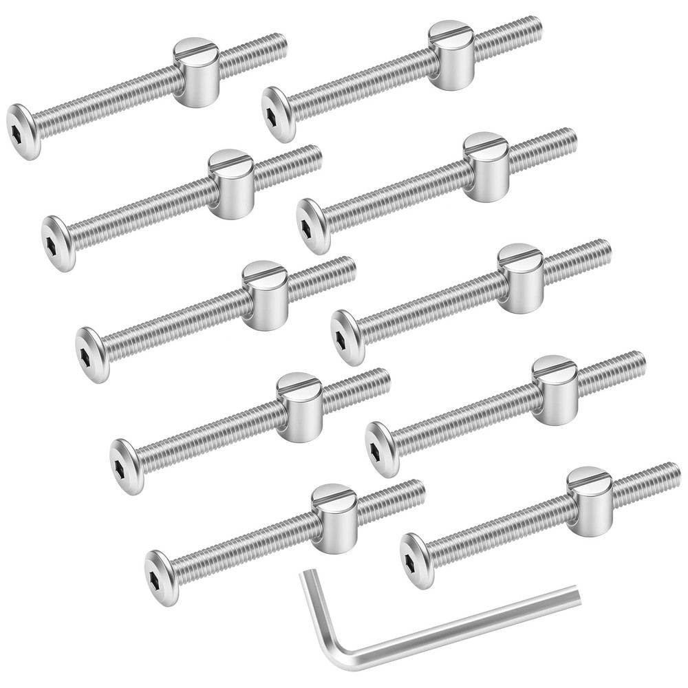 M6 x 60mm Flat Head Socket Head Screw Furniture Bolts and Barrel Nuts, with A…
