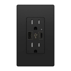 Micmi USB C Outlet , Smart 4.8A ,15 Amp Fast Charging Capability UL Listed,Black